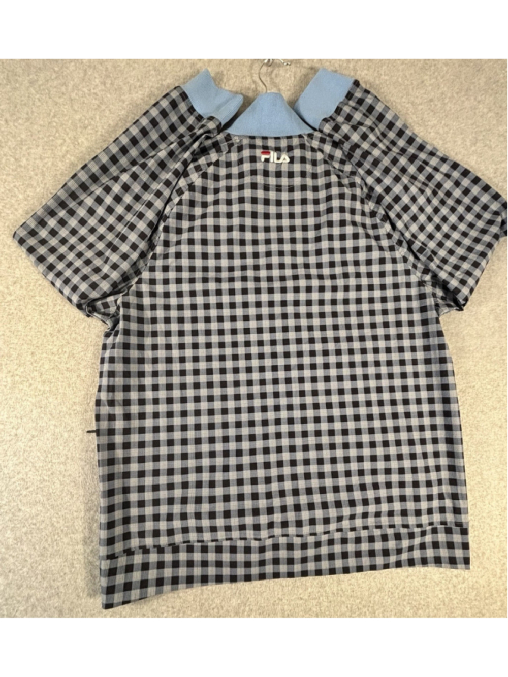 Fila Checkered Full Zip Track Jacket Blue Black Men’s XL Check Plaid Retro - Picture 2 of 10